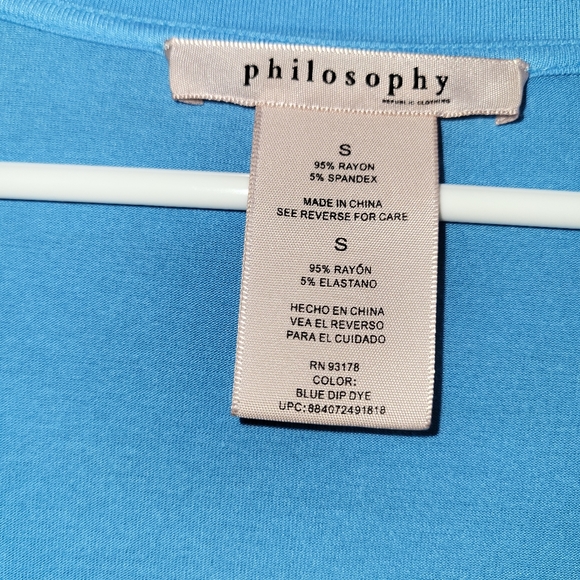 Stunning blue dip dye ombre Ladies tunic by Philosophy in Size Small. N.W.O T. - Picture 5 of 7